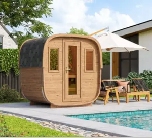 Chine Fabricants Vente en gros Sauna en cèdre rouge Extérieur 6 personnes Sauna à vapeur en bois avec poêle à bois - Product Image 4