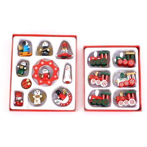 Nuevos adornos navideños de madera, juego de caja de regalo, regalos de Navidad, adornos de tren, decoraciones para árboles de Navidad - Product Image 5