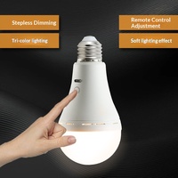 Ampoules tactiles à télécommande à trois températures de couleur réglables pour éclairage de chevet, mural, d'urgence et de camping (vente en gros)