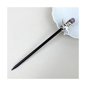 Pasadores de Pelo de Hada Bruja con Flores de Crapezio Chinas, Piedras Naturales Trituradas, Horquillas de Cristal de Lujo, Joyería de Piedra Natural para Mujer - Product Image 1