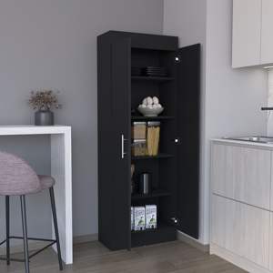 DB Despensa Gabinete 67 \ "H 5 Estantes internos Gabinetes de cocina negros de dos puertas - Product Image 3