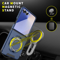Funda Magnética Plegable 2 en 1 de TPU y PC a Prueba de Golpes con Protección de 360° °   Soporte Giratorio con Anillo y Cubierta Deslizante para Cámara para Samsung Galaxy Z Flip 7 8