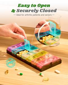 กล่องใส่ยา 7 วัน ขนาด XL 2 ครั้งต่อวัน กล่องยาประจำวันพร้อมฝาเปิดง่าย กล่องใส่ยาขนาดใหญ่สำหรับผู้สูงอายุ - Product Image 3