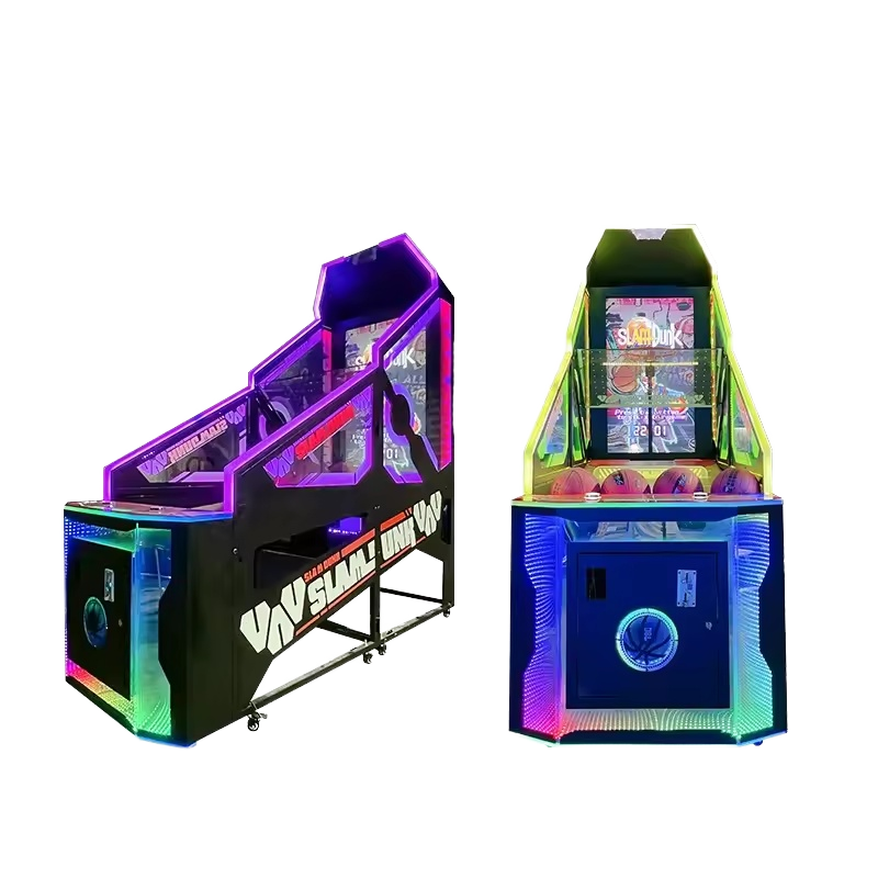 Coin Operated Basketball Game Machine with 55 LCD Screen Folding Sports Shooting Simulation Amusement Machine Redemption