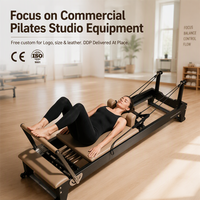 Équipement de studio complet en gros : Reformer Pilates en contreplaqué avec système à 5 ressorts et montants réglables pour salles de Pilates commerciales