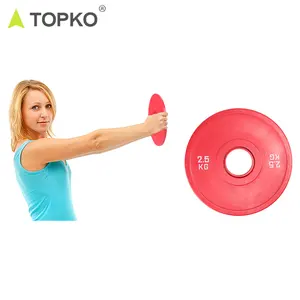 TOPKO-PESAS personalizadas, placas de pesas de goma con nivel