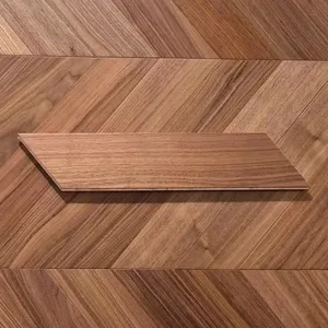 Suelo de Madera Maciza de Nogal Americano con Diseño Chevron, Parqué de Nogal en Espiga, Piso de Madera Dura - Product Image 1
