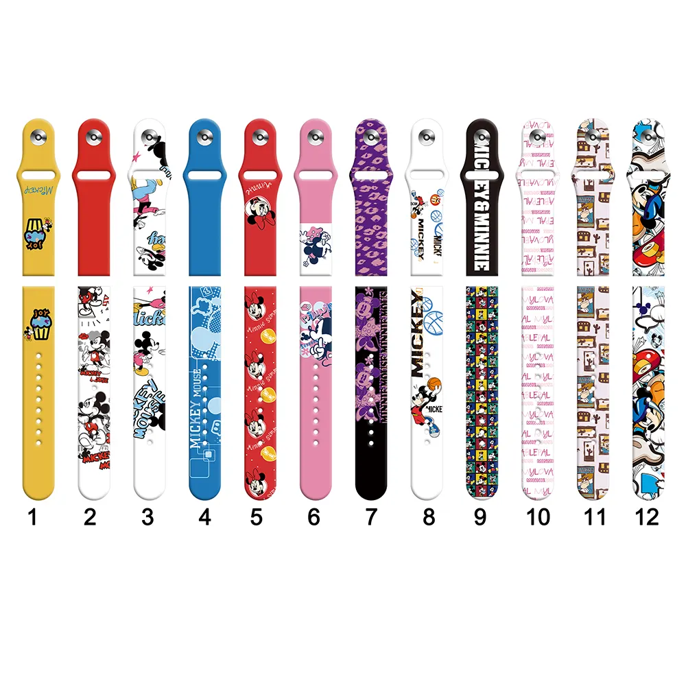 Tschick 20mm 22mm Cartoon Character Mouse Printing Silicone Bracelet Strap For Samsung Galaxy Watch 3 4 S3 Active 2 Watch band