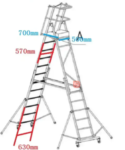 Nhôm mở rộng gấp điều chỉnh nền tảng Thang nhôm thang với ròng rọc có thể điều chỉnh - Product Image 5