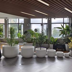 Bộ chậu hoa sợi đất sét lớn nhỏ, bền chắc, chịu lực cao, trang trí cây trồng trong nhà ngoài trời, thiết kế đặt sàn vườn ươm - Product Image 1