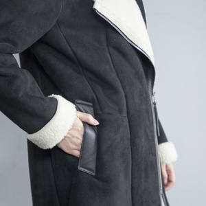 Abrigo de Mezcla de Lana de Alta Calidad |   Chaqueta de Piel de Oveja de Doble Cara, a la Moda para Mujer - Product Image 3