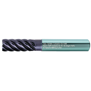 Fraise à queue en carbure Ttake Ta1440, revêtement Nano TiAlN, hélice 44 45 46 degrés, 6 dents - Product Image 2