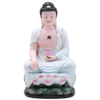 Ornement Bouddha occidental en céramique plaqué or peint à la main, Lys d'eau Feng Shui, Décoration de culte domestique, Guanyin Dizang King