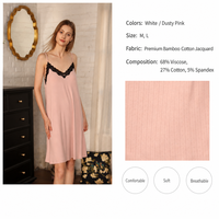 Robe de nuit sans manches en maille côtelée blanc pur et mauve lotus, faible MOQ, directement de l'usine, pour femme, idéale pour dormir et se détendre à la maison.