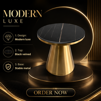 Table basse ronde de luxe en acier inoxydable doré titane, mobilier moderne pour salon