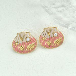Pendientes de Moda con Perlas y Acabado en Gota de Aceite, Acero Inoxidable con Baño al Vacío de Larga Duración - Product Image 4
