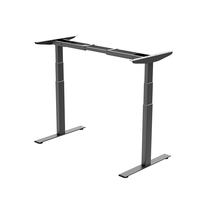 Bureau debout ergonomique intelligent en acier inoxydable à hauteur réglable, 3 niveaux, double moteur, cadre de bureau, mobilier de bureau, vente chaude OEM/ODM