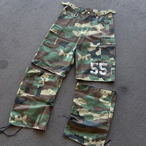 Pantalones <span class=keywords><strong>Cargo</strong></span> con estampado de camuflaje personalizado de alta calidad, ropa de calle, pantalones de chándal holgados con cremallera a la moda para hombres de fábrica - Product Image 1