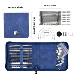 8 Paare austauschbare Runds trick nadeln Set Premium Edelstahl Strick nadeln & Zubehör - Product Image 1