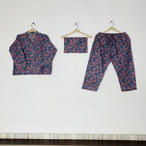 Conjunto de Pijama de Algodón con Estampado Floral de Lujo y Gran Calidad, Ropa de Dormir y de Estar para Mujer, Regalo - Product Image 1