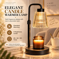 Lampe chauffe-bougie de table avec minuterie AU/US, lanterne lumineuse pour la fonte de cire et l'aromathérapie