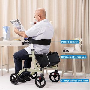 <span class=keywords><strong>Andador</strong></span> con <span class=keywords><strong>Ruedas</strong></span> HCT-9123 para Personas Mayores - <span class=keywords><strong>Andador</strong></span> Plegable con <span class=keywords><strong>Asiento</strong></span> y <span class=keywords><strong>Cuatro</strong></span> <span class=keywords><strong>Ruedas</strong></span> de 8 Pulgadas - <span class=keywords><strong>Andador</strong></span> Médico, Color Champán - Product Image 6