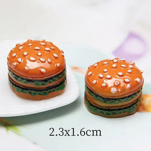 Accessoires de jouets en résine miniature pour maison de poupée, hamburger à faire soi-même pour poupées - Product Image 3