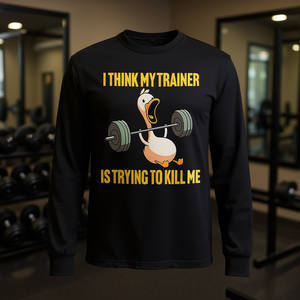 Creo que mi entrenador intenta matarme, camiseta de manga larga para entrenamiento en el gimnasio - Product Image 3