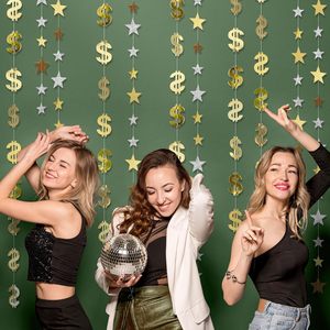 Decorazioni per Feste a Tema Dollaro, Ghirlanda <span class=keywords><strong>di</strong></span> Banconote, Striscione con Simbolo $ per Compleanni, Pensionamento, Ufficio, Festa a Tema Vegas - Product Image 5