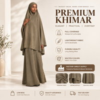 Ensemble Abaya Khimar en Jersey de Coton Premium, Doux, Extensible, Respirant, Couverture Complète, Tenue de Prière Musulmane pour Femme, Cadeau de Printemps