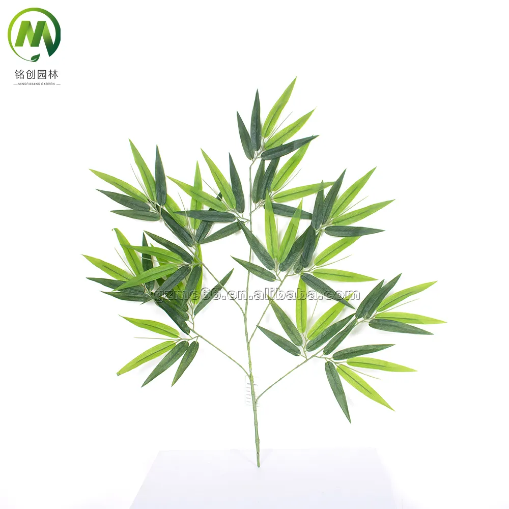 カスタマイズサイズ工場価格品種緑の葉枝装飾的なリアルな人工枝と葉竹の葉