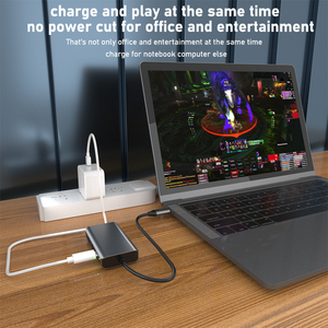 MARCH EXPO USB C HUB 4 in 1 Docking Station tipo C Dock con due Video uscita VGA HDTV PD100W e USB-A per computer portatile telefono PC - Product Image 3