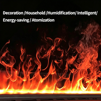 Cheminée à vapeur d'eau, insert de cheminée électrique atomisée 3D, cheminée intelligente à brume d'eau avec plusieurs niveaux de flamme pour la décoration de la maison