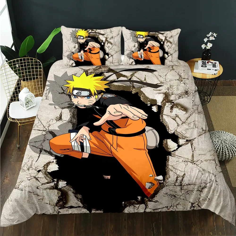 واحد قطعة كاكاشي اليابان Narutos أنيمي 3D طقم سرير 3 قطعة ملاءات السرير غطاء لحاف