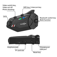 Intercom pour moto FreedConn R1 Plus avec caméra de casque 1080P