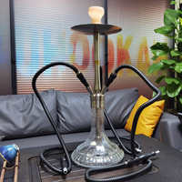 Ensemble de chicha arabe de grande taille à 3 tuyaux, chicha arabe en acier inoxydable