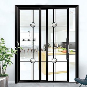 Hiện đại ngoài trời bên ngoài hai Bảng điều khiển nhôm PD/PT đôi lá gấp Swing cửa hoàn thành phía trước nhập cửa trượt trang trí - Product Image 5