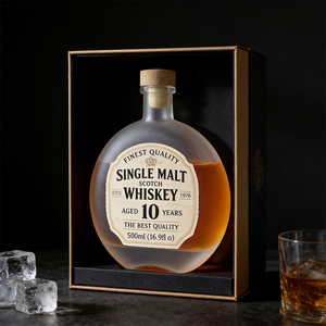 زجاجات ناشر عطر زجاجية مسطحة ومستديرة سعة 250 مل و500 مل بقاعدة سميكة وسدادة فلين سوداء لتخزين الزيوت العطرية والسوائل - Product Image 2