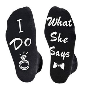 Couple Funny <strong>Socks</strong> Cotton Ring <strong>Bride</strong> and Groom Engagement Wedding Gift Mid-tube <strong>Socks</strong> Crew Grip <strong>Socks</strong> - Product Image 3