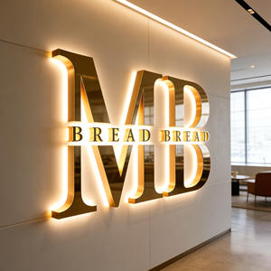 Insegna Luminosa LED Personalizzata per Decorazione Murale, Lettere Retroilluminate in <span class=keywords><strong>Metallo</strong></span>, Insegna 3D in Acrilico per Negozi e Attività Commerciali - Product Image 1