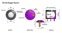 Capteur de gaz Alphasense O2-A2 d'origine haute précision pour la détection de fuites industrielles, capteur de qualité de l'air avec certification CE