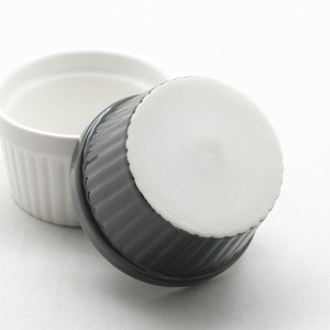 Free shipping souffl baking bowl, mini striped bowl for home use, suitable for baby steaming eggs, baking, high temperature - Product Image 1