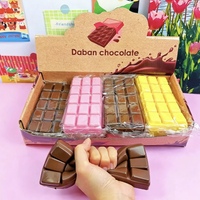 Jouet Squishy en Silicone Souple en Forme de Chocolat, Jouet Anti-Stress et Anti-Anxiété à Presser