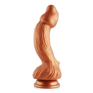Hismith Monster <span class=keywords><strong>Dildo</strong></span> Series Consolador de silicona dorada de 9,27 pulgadas con ventosa para reproductor avanzado Consolador de fantasía en forma de arco - Product Image 4