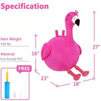 Vente en gros Rose Flamingo Hopper Ball Peluche Soft Ride on Bouncer pour l'extérieur et l'intérieur Jeu avec couvercle amovible lavable