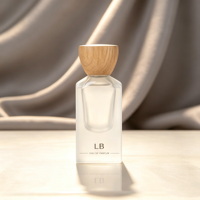 Flacons de parfum en verre épais personnalisés, neufs, 30 ml 50 ml, transparents et luxueux, avec bouchon en bois