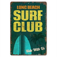 Personnalisé Vintage Garage Décoratif Rétro Métal Tin Sign Plaque Classique Océan Plage Surf Club Abstrait Personnalisé Poster