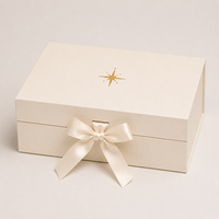 Boîte magnétique rigide carrée personnalisée de luxe, impression quadricolore, fermeture à ruban de soie, pour cadeau de mariage, boîte en matériau recyclable