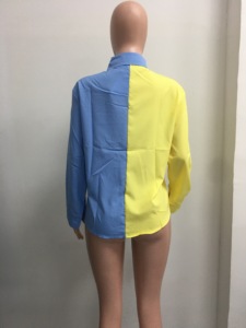 Camicetta da donna a maniche lunghe con blocchi di colore, vestibilità ampia, nuova collezione Sehe Fashion, taglie <span class=keywords><strong>asiatiche</strong></span> - Product Image 4