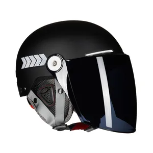 Helm motor pelindung setengah wajah, helm berkendara dengan Visor yang dapat diganti, helm keamanan pelindung